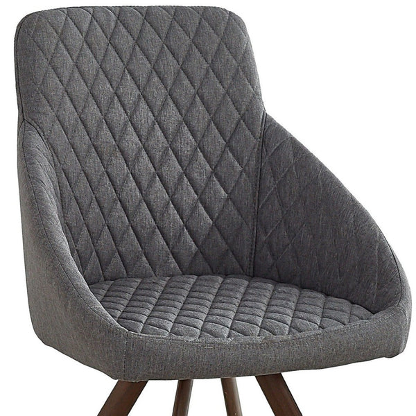 HomeRoots Set of Two Stylish Tufted Gray and Brown Dining Arm Chairs for Comfort and Versatile Home Decor 553999
