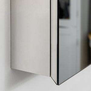 English Elm kleankin Stainless Steel Bathroom Mirror Cabinet with 3 Shelves, Space-Saving Wall-Mounted Storage Silver W2225P173926
