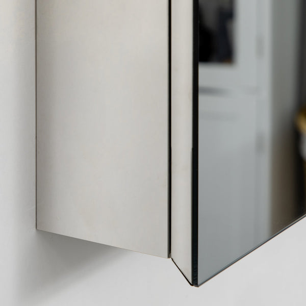 English Elm kleankin Stainless Steel Bathroom Mirror Cabinet with 3 Shelves, Space-Saving Wall-Mounted Storage Silver W2225P173926