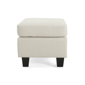 English Elm Upholstered Compact Ottoman with Birch Legs Padded Footrest for Living Room Decor Beige N757P377351I