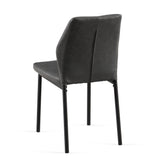 English Elm Dark Grey Pu Leather Dining Chairs Set Of 4 Faux Leather Dining Chairs Living Room Chair Modern Kitchen Armless Side Chair With Metal Legs(Set Of 4)