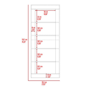 English Elm Bookcase Sleek Vertical Design with 5 Spacious Shelves, Engineered Wood Black, Modern Storage Solution B097S00106