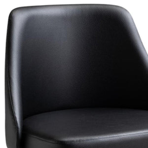 HomeRoots Black Adjustable Height Swivel Rolling Office Chair in Chic Black and Gold – Comfort Meets Style! 554022