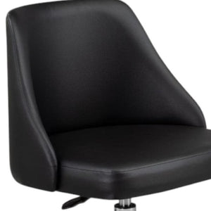 HomeRoots Black Faux Leather Adjustable Height Swivel Office Chair – Comfortable, Stylish, and Mobile Design 554023