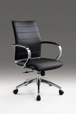 HomeRoots Black Adjustable Height Swivel Rolling Office Chair - Stylish Comfort, Smooth Mobility & Ergonomic Support 554027