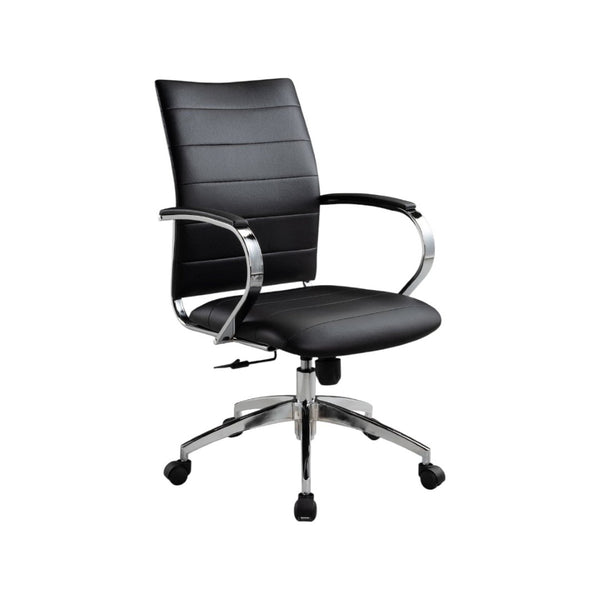 HomeRoots Black Adjustable Height Swivel Rolling Office Chair - Stylish Comfort, Smooth Mobility & Ergonomic Support 554027
