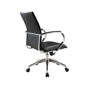 HomeRoots Black Adjustable Height Swivel Rolling Office Chair - Stylish Comfort, Smooth Mobility & Ergonomic Support 554027
