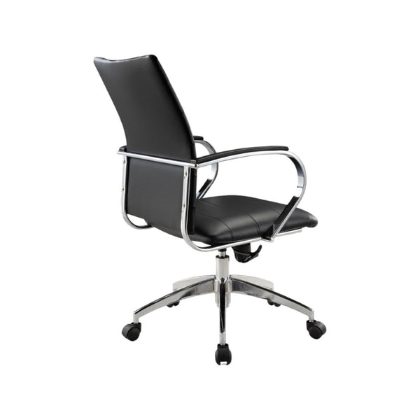 HomeRoots Black Adjustable Height Swivel Rolling Office Chair - Stylish Comfort, Smooth Mobility & Ergonomic Support 554027
