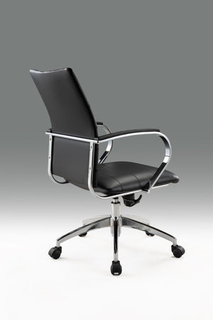 HomeRoots Black Adjustable Height Swivel Rolling Office Chair - Stylish Comfort, Smooth Mobility & Ergonomic Support 554027