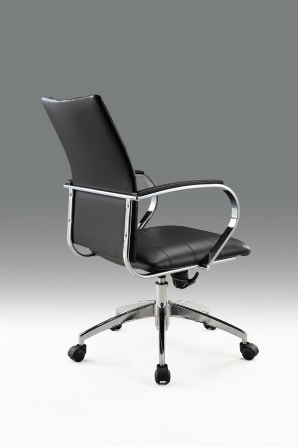 HomeRoots Black Adjustable Height Swivel Rolling Office Chair - Stylish Comfort, Smooth Mobility & Ergonomic Support 554027