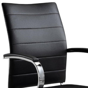 HomeRoots Black Adjustable Height Swivel Rolling Office Chair - Stylish Comfort, Smooth Mobility & Ergonomic Support 554027