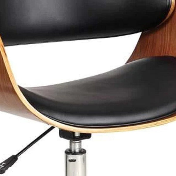 HomeRoots Brown Adjustable Height Swivel Rolling Office Chair - Stylish Faux Leather, Smooth Mobility & Comfort 554030