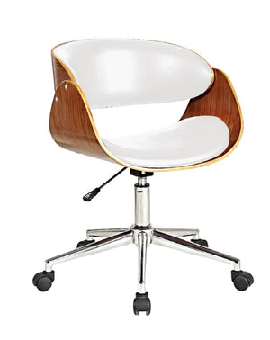 HomeRoots Brown Adjustable Height Swivel Office Chair – Mid-Century Modern Design with Ergonomic Comfort & Style 554031