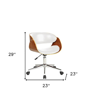 HomeRoots Brown Adjustable Height Swivel Office Chair – Mid-Century Modern Design with Ergonomic Comfort & Style 554031