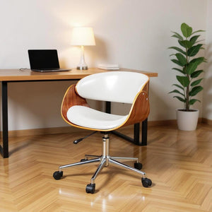 HomeRoots Brown Adjustable Height Swivel Office Chair – Mid-Century Modern Design with Ergonomic Comfort & Style 554031