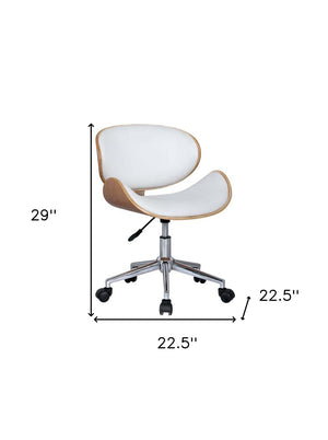 HomeRoots Brown Adjustable Height Swivel Office Chair – Stylish Comfort with 360° Rollers & Durable Design 554033