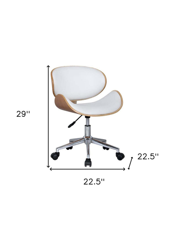 HomeRoots Brown Adjustable Height Swivel Office Chair – Stylish Comfort with 360° Rollers & Durable Design 554033
