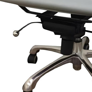 HomeRoots Gray Adjustable Height Swivel Rolling Office Chair - Modern Faux Leather, Durable Steel Frame, 250 lbs 554037