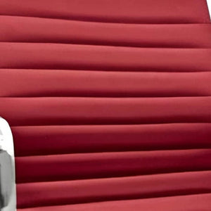 HomeRoots Red Faux Leather Office Chair - Adjustable Height Swivel Rolling Design with Bold Silver Accents 554039