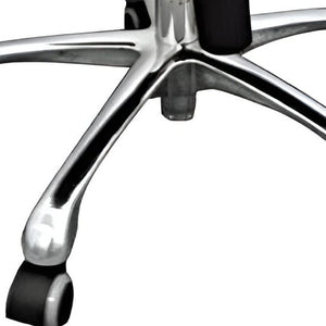 HomeRoots White Faux Leather Adjustable Height Swivel Office Chair with Silver Accents for Modern Workspaces 554040