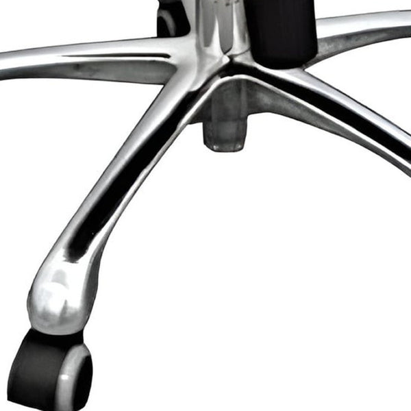 HomeRoots White Faux Leather Adjustable Height Swivel Office Chair with Silver Accents for Modern Workspaces 554040