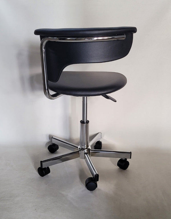 HomeRoots Black Adjustable Height Swivel Rolling Conference Chair - Modern Ergonomic Comfort & Style 554041