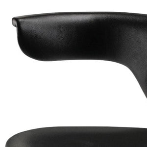 HomeRoots Black Adjustable Height Swivel Rolling Conference Chair - Modern Ergonomic Comfort & Style 554041