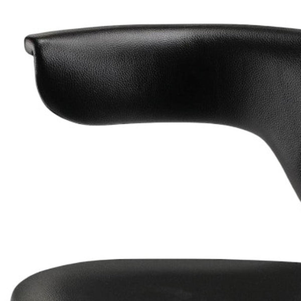 HomeRoots Black Adjustable Height Swivel Rolling Conference Chair - Modern Ergonomic Comfort & Style 554041