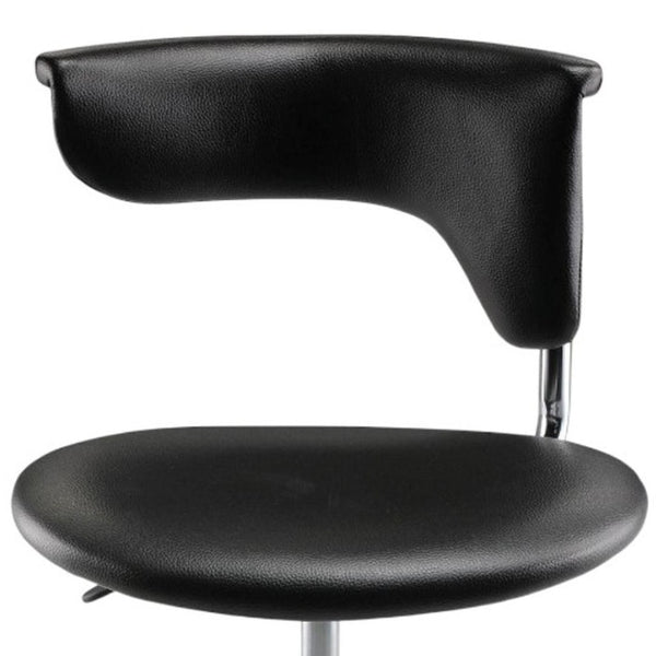 HomeRoots Black Adjustable Height Swivel Rolling Conference Chair - Modern Ergonomic Comfort & Style 554041