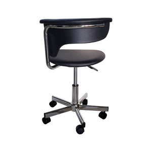 HomeRoots Black Adjustable Height Swivel Rolling Conference Chair - Modern Ergonomic Comfort & Style 554041
