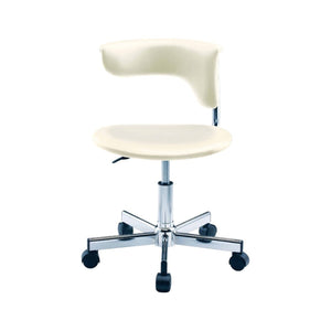 HomeRoots White Faux Leather Swivel Rolling Conference Chair - Adjustable Height, Stylish Design & Comfort 554043