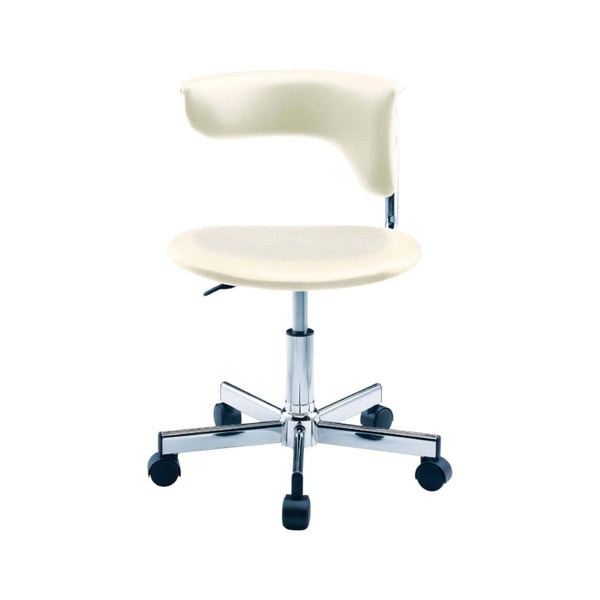 HomeRoots White Faux Leather Swivel Rolling Conference Chair - Adjustable Height, Stylish Design & Comfort 554043