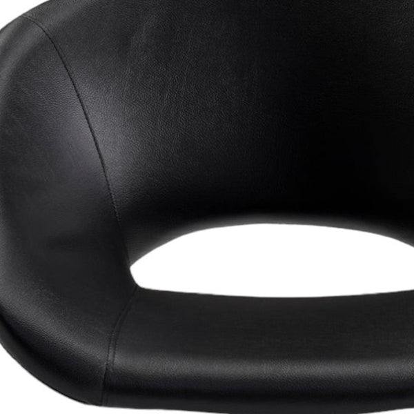 HomeRoots Black Faux Leather Adjustable Height Swivel Office Chair - Modern Comfort for Every Workspace 554044