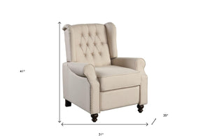 Homeroots 31" Beige Microfiber Manual Club Recliner - Luxurious Comfort, Stylish Design For Every Décor!   554182
