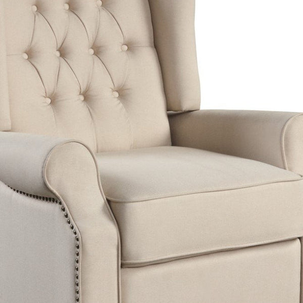 Homeroots 31" Beige Microfiber Manual Club Recliner - Luxurious Comfort, Stylish Design For Every Décor!   554182