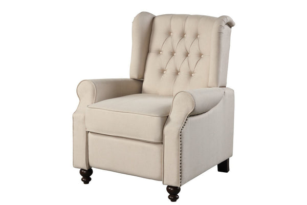 Homeroots 31" Beige Microfiber Manual Club Recliner - Luxurious Comfort, Stylish Design For Every Décor!   554182