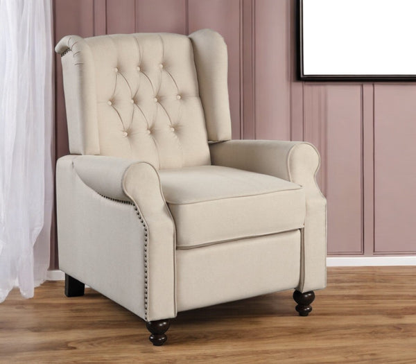 Homeroots 31" Beige Microfiber Manual Club Recliner - Luxurious Comfort, Stylish Design For Every Décor!   554182