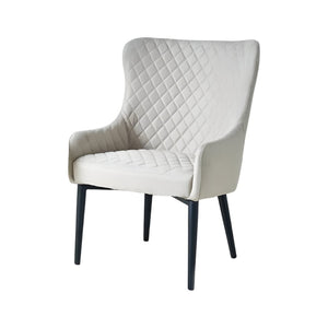 HomeRoots 28" Elegant Beige and Black Wingback Accent Chair - Modern Comfort for Living Rooms & Offices 554185
