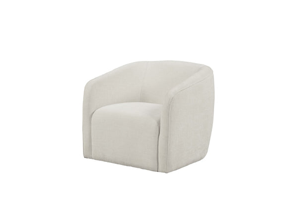 HomeRoots 32" Beige Fabric Barrel Club Chair - Modern Comfort, Fully Assembled, Stylish Accent for Any Room 554186