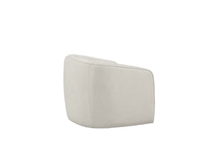 HomeRoots 32" Beige Fabric Barrel Club Chair - Modern Comfort, Fully Assembled, Stylish Accent for Any Room 554186