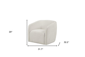 HomeRoots 32" Beige Fabric Barrel Club Chair - Modern Comfort, Fully Assembled, Stylish Accent for Any Room 554186