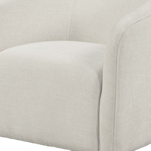 HomeRoots 32" Beige Fabric Barrel Club Chair - Modern Comfort, Fully Assembled, Stylish Accent for Any Room 554186