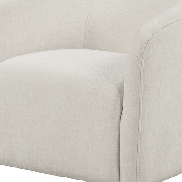 HomeRoots 32" Beige Fabric Barrel Club Chair - Modern Comfort, Fully Assembled, Stylish Accent for Any Room 554186