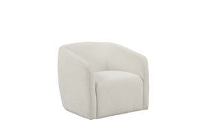 HomeRoots 32" Beige Fabric Barrel Club Chair - Modern Comfort, Fully Assembled, Stylish Accent for Any Room 554186