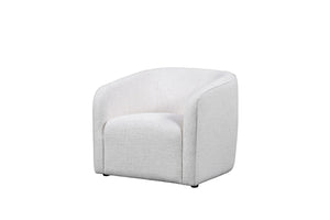 HomeRoots 32" Off White Fabric Barrel Club Chair - Modern Elegance for Living Rooms, Offices & Hospitality Spaces 554187