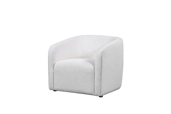 HomeRoots 32" Off White Fabric Barrel Club Chair - Modern Elegance for Living Rooms, Offices & Hospitality Spaces 554187