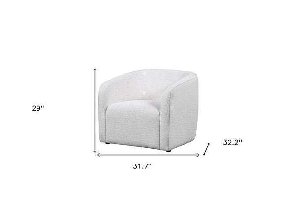 HomeRoots 32" Off White Fabric Barrel Club Chair - Modern Elegance for Living Rooms, Offices & Hospitality Spaces 554187