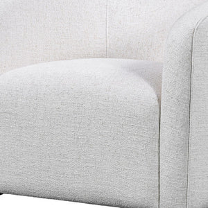 HomeRoots 32" Off White Fabric Barrel Club Chair - Modern Elegance for Living Rooms, Offices & Hospitality Spaces 554187