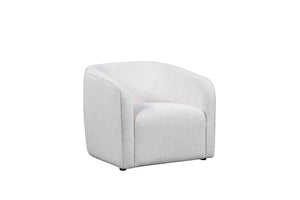 HomeRoots 32" Off White Fabric Barrel Club Chair - Modern Elegance for Living Rooms, Offices & Hospitality Spaces 554187