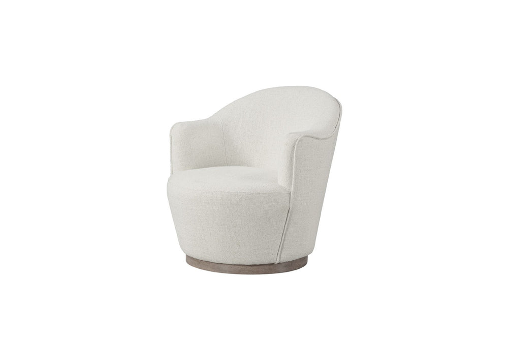 HomeRoots 27" Off White Fabric Swivel Barrel Chair - Stylish, Comfortable Accent for Modern Living Spaces & More 554188